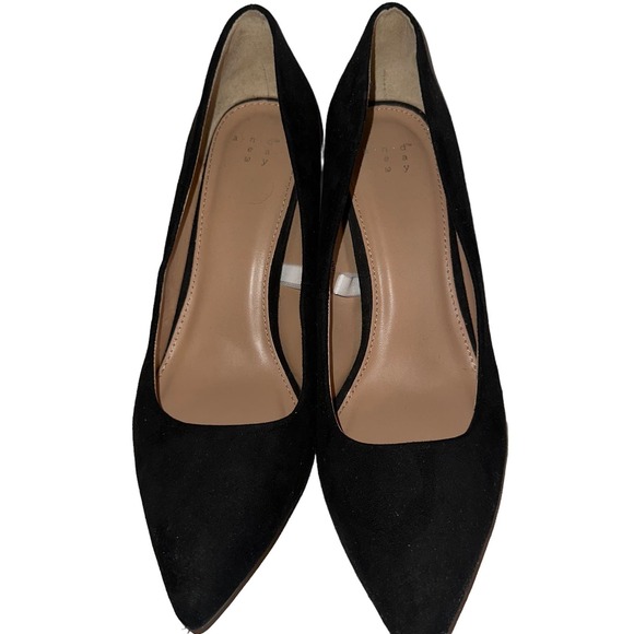 A New Day Black Pointed Toe Heels Size 9 - Picture 1 of 8